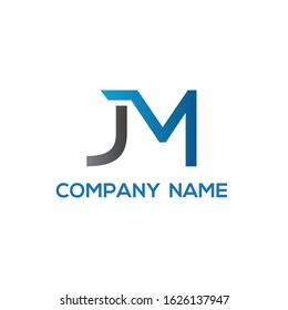 letter JM Logo Design Vector Template. Initial Linked Letter Design JM Vector Illustration