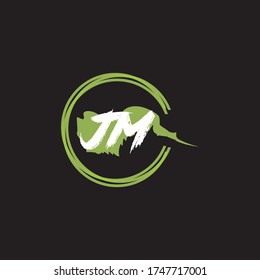 Icono del logotipo de la letra JM planilla de diseño plano y vectorial.
