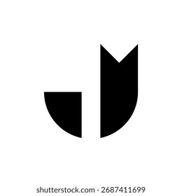 Letra JM ou MJ logotipo monograma criativo simples