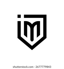 Letter JM shield creative monogram logo