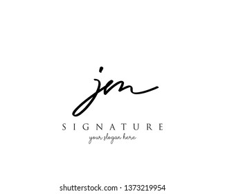 Letter JM Signature Logo Template - Vector