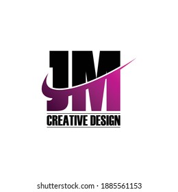 Letra JM diseño de logotipo simple vector