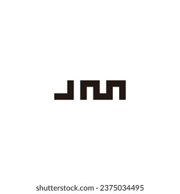 Letter Jm square, line geometric symbol simple logo vector