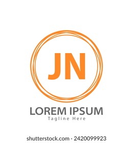 letra logotipo de JN. Ilustración vectorial del diseño del logotipo de JN para empresas creativas, empresas, industria