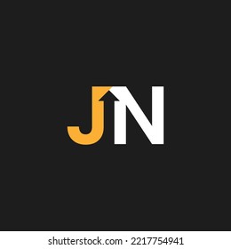 Letter JN With Negative Space Arrow Up Logo Design
