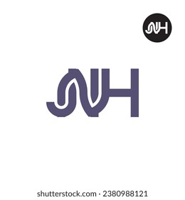 Diseño de logotipo de monograma JNH