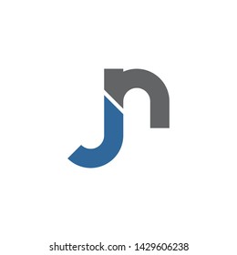Letter JN,NJ simple logo design vector