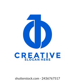 Letter JO initial Modern and strong abstract logo design, Initial Letter Logo vector template