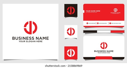 Letter Jo or Jb monogram logo with business card design