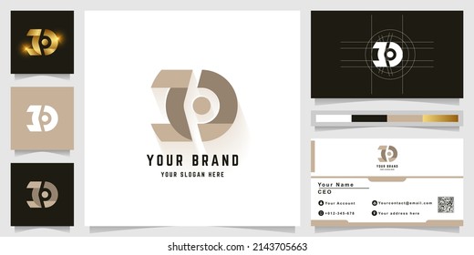 Letter JO or JD monogram logo with business card design