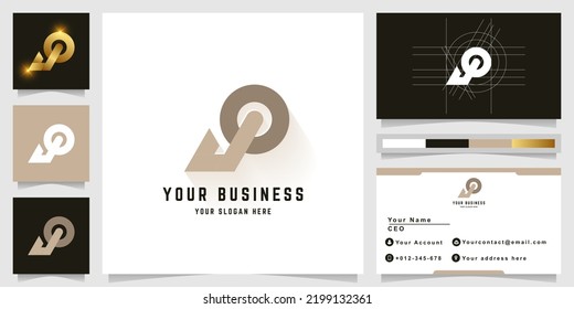 Letter Jo or Jq monogram logo with business card design