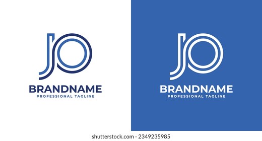 Logotipo de Monograma de la Línea JO, adecuado para negocios con iniciales JO o DO.