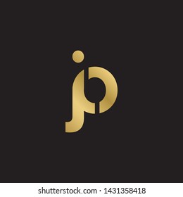 Letter jo linked lowercase logo design template elements. Gold letter Isolated on black  background. Suitable for business, consulting group company.