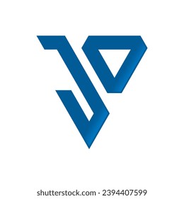 Diseño del logotipo del triángulo de la letra JO