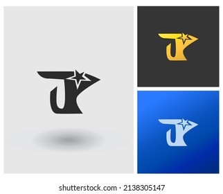 Letra JP Logotipo Vector de diseño creativo con Resumen Elegante Gradiente Moderno Forma Cuadrada Concepto