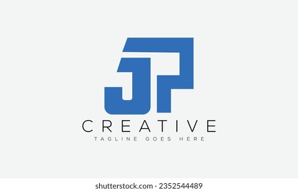 Ilustración vectorial de la plantilla de diseño del logotipo JP de la letra.
