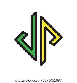 letter JP logo design vector template sign icon