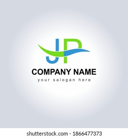 Letter JP Logo Vector Design Illustration for your Business Identity template. Creative Company Name with slogan brand logo. Unique Letter JP Logo Icon for monogram . Beautiful Company Logo Idea.