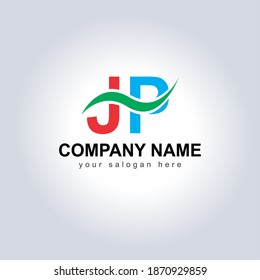 Letter JP Logo Vector Design Illustration for your Business Identity template. Creative Company Name with slogan brand logo. Unique Letter JP Logo Icon for monogram . Beautiful Company Logo Idea.