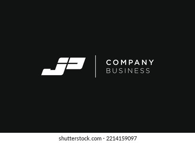 Letra JP diseño de icono de vector de logotipo plano mínimo