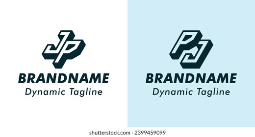 Letter JP and PJ 3D Monogram Logo. Suitable for business with JP or PJ initials