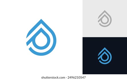Letter JP water drop initial monogram logo design