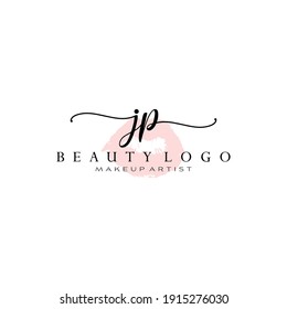 Letter JP Watercolor Lips Premade Logo Design, Logo for Makeup Artist Business Branding, Blush Beauty Boutique Logo Design, Calligraphy Logo