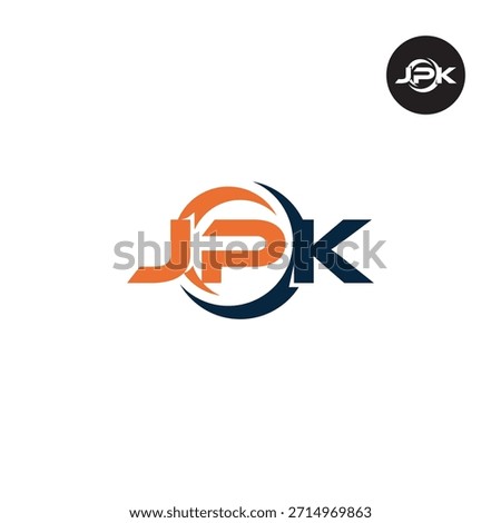 Letter JPK Logo Initial Monogram Lettermark Acronym