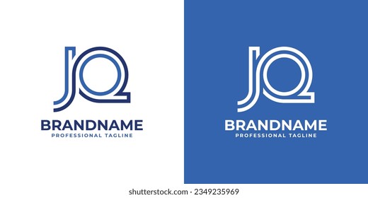 Logotipo de Monograma de la Línea JQ, adecuado para negocios con las iniciales JQ o QJ.