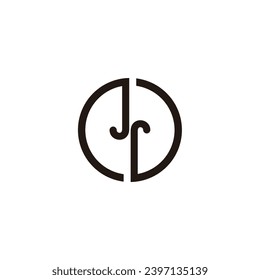 Letra Jr círculo redondeado símbolo geométrico simple vector