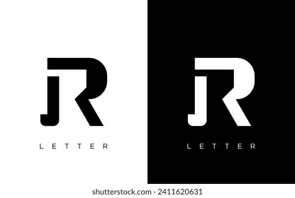 Letter JR initial with house shape logo design