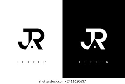Letter JR initial with house shape logo design