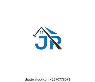 Letter JR And JP Real Estate Home Initial Logo Design Icon Modern Vector Concept Illustration.