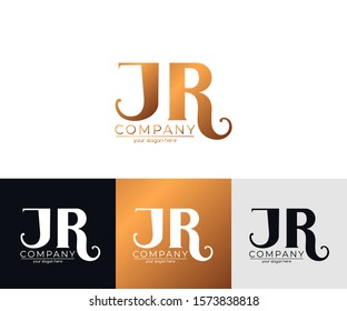 Letter JR logo or monogram. blank for business card. For your business. Vector sign.