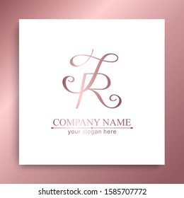 Letter JR logo or monogram. blank for business card. For your business. Vector sign.