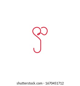 Letter JR RJ unique logo icon sign. Vector illustration isolated on white background