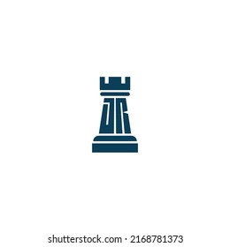 Letter JR Rook Chess logo. The logo is Simple and Modern.