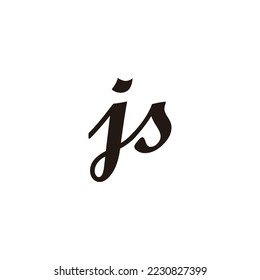 Letter js connect geometric symbol simple logo vector
