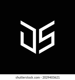 LETTER JS GEOMETRY SHIELD LOGO