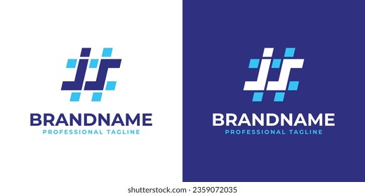 Logotipo de etiqueta de la carta JS, adecuado para cualquier negocio con las iniciales de JS o SJ.