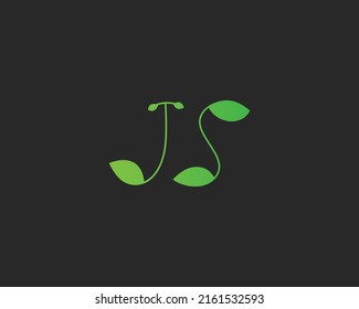 letter JS logo design vector template