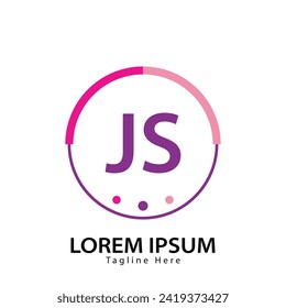 letter JS logo. JS logo design vector illustration for creative company, business, industry