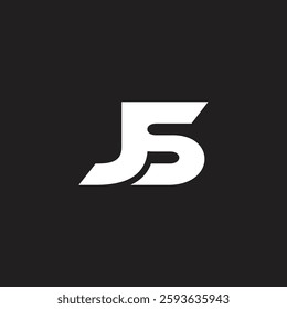 letter js simple linked geometric logo vector 