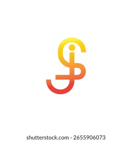 Vector de logotipo de gradiente de línea geométrica única simple de la letra JS