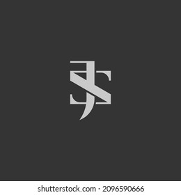 Letter JS or SJ Monogram Logo Design Vector Template
