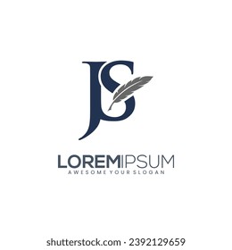 Letter JS vector logo of Abstract luxury symbol logo design illustration. SJ Elegant alphabet letters font and number. Classic Lettering Minimal Designs. Typography JSJ modern serif fonts and numbers.