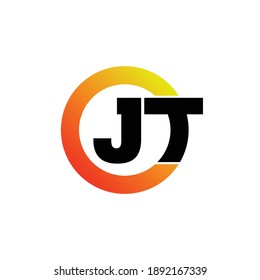 Letter JT circle logo design vector