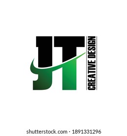 Letter JT simple logo design vector
