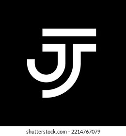 Letter JT TJ JF monogram logo design