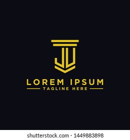 Letter JU Initial icon / Monogram.- Vector inspiration logo design - Vector